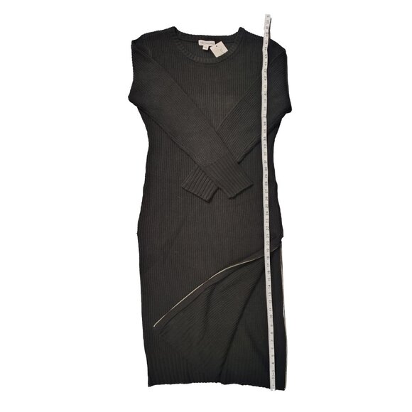 Calvin Klein Womens Ribbed Zipper Slit Sweater Dress - Picture 5 of 6